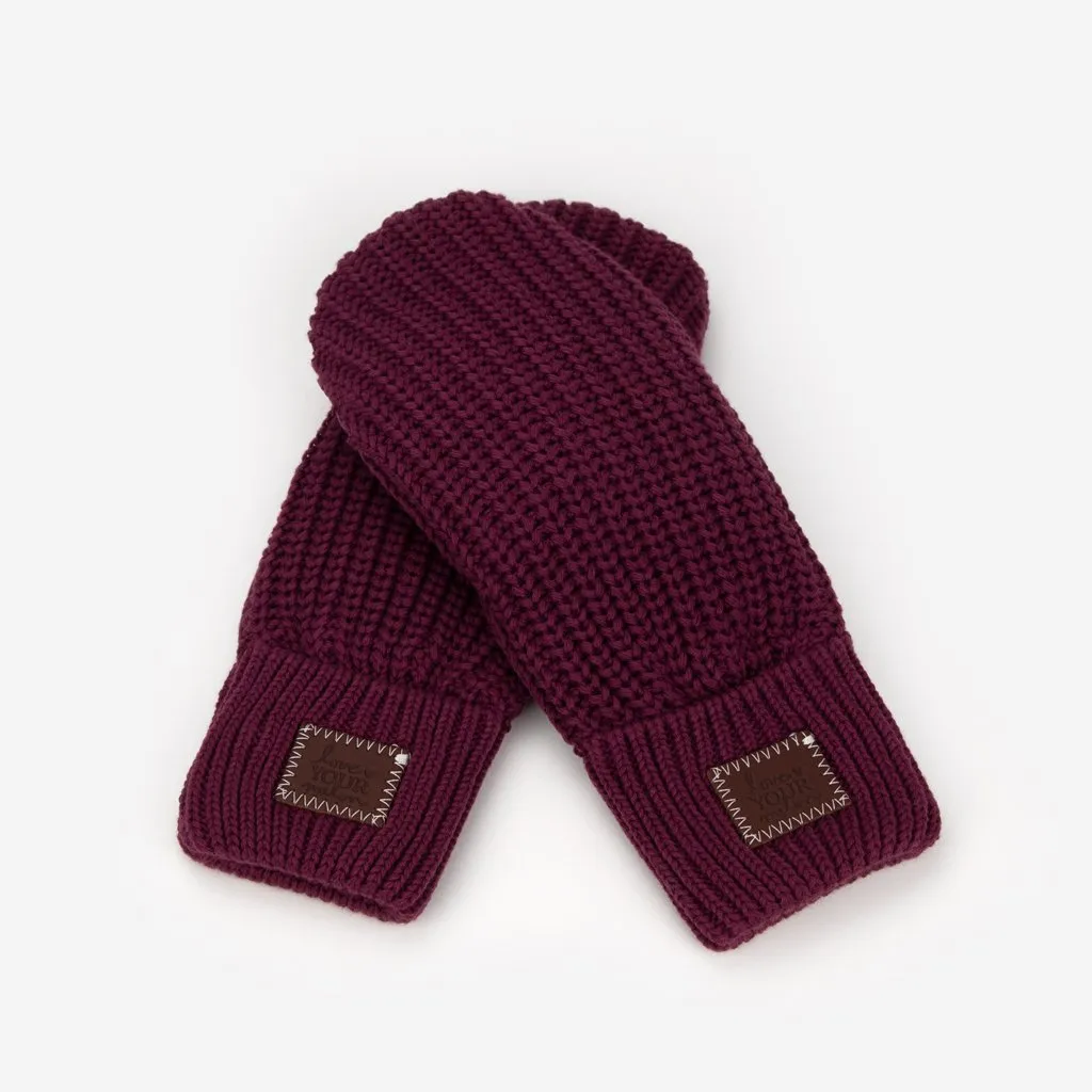 Burgundy Mittens S/M
