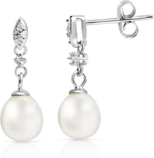 Freshwater Pearl Earrings for Women in Sterling Silver | Sterling Silver Pearl Earrings in Various Styles by MAX   STONE