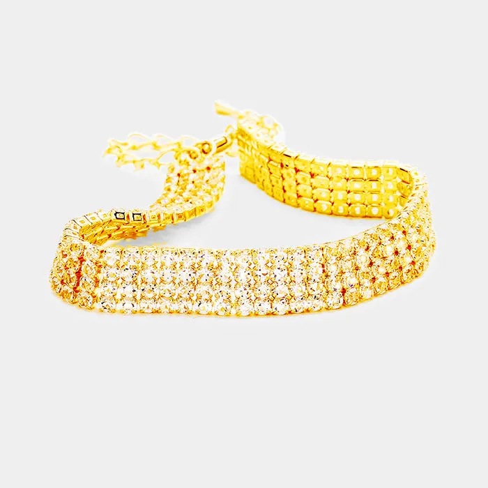 iLLASPARKZ 4 Rows Pave CZ Tennis Evening Bracelet