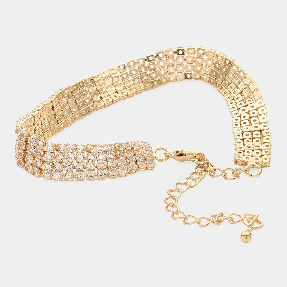 iLLASPARKZ 4 Rows Pave CZ Tennis Evening Bracelet