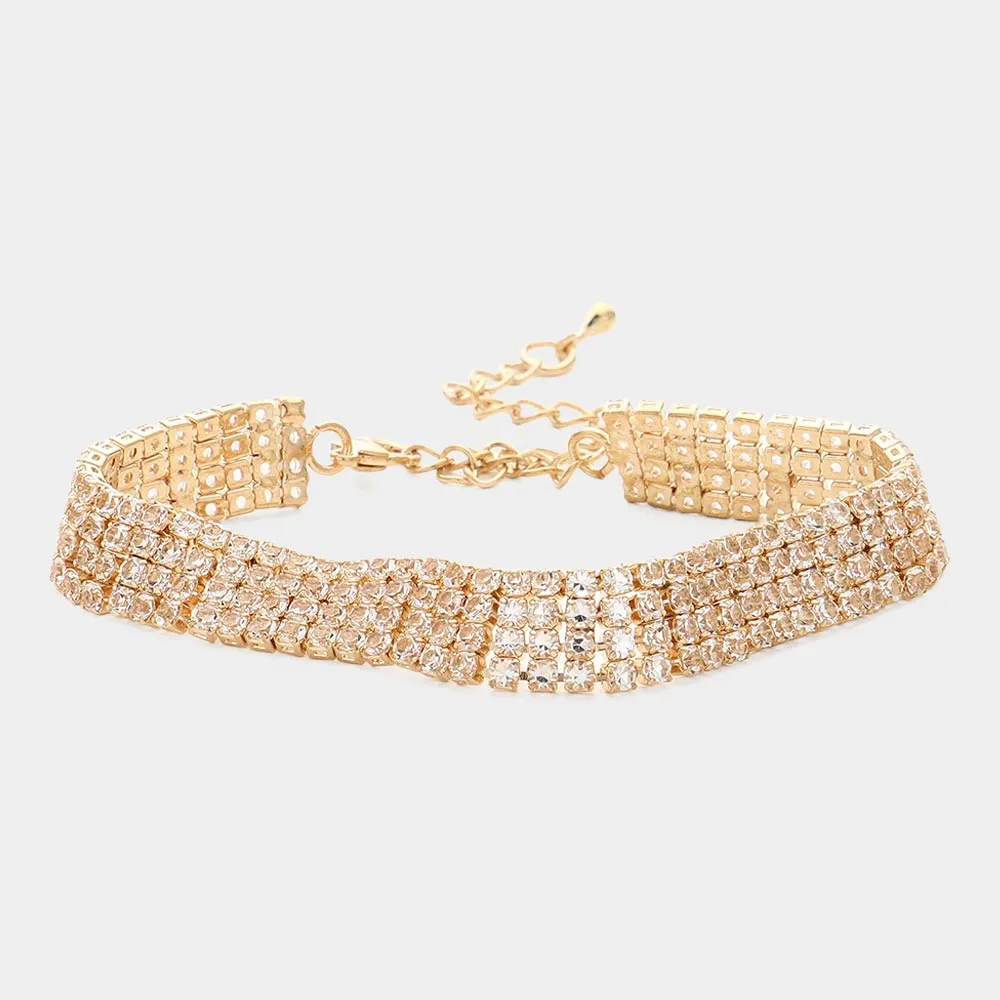 iLLASPARKZ 4 Rows Pave CZ Tennis Evening Bracelet