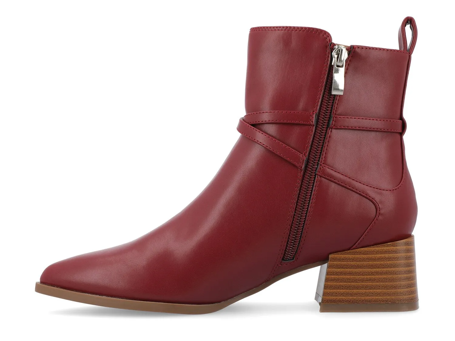 Journee Collection Estelle ankle boots, burgundy