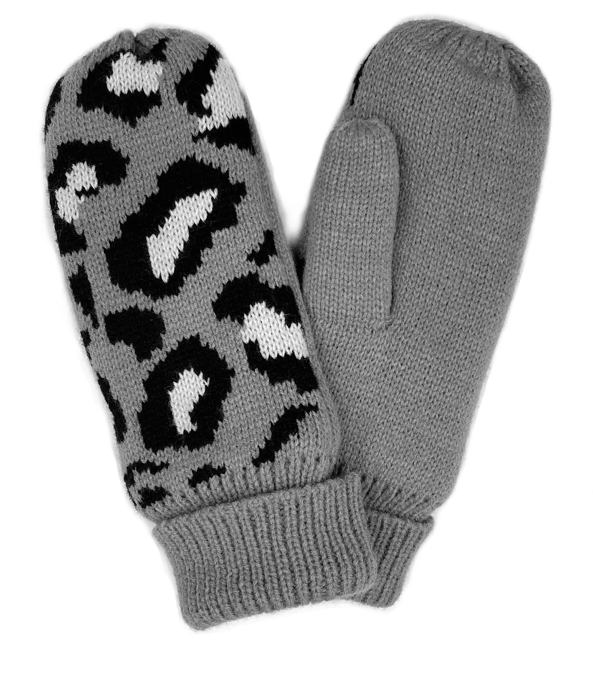 Leopard Mittens With Fleece Lining