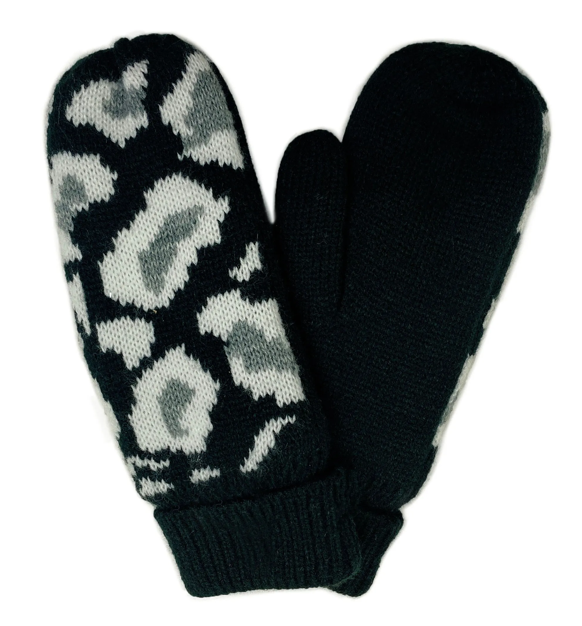 Leopard Mittens With Fleece Lining