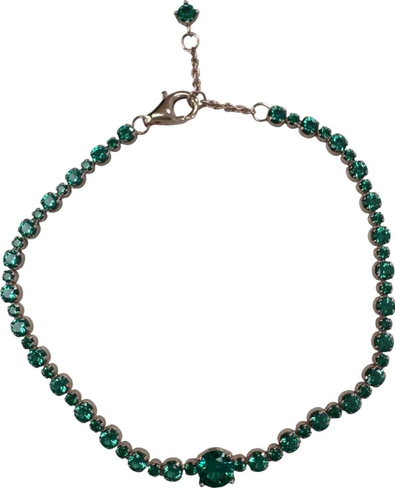 PANDO Sparkling Green Pav Tennis Bracelet One Size