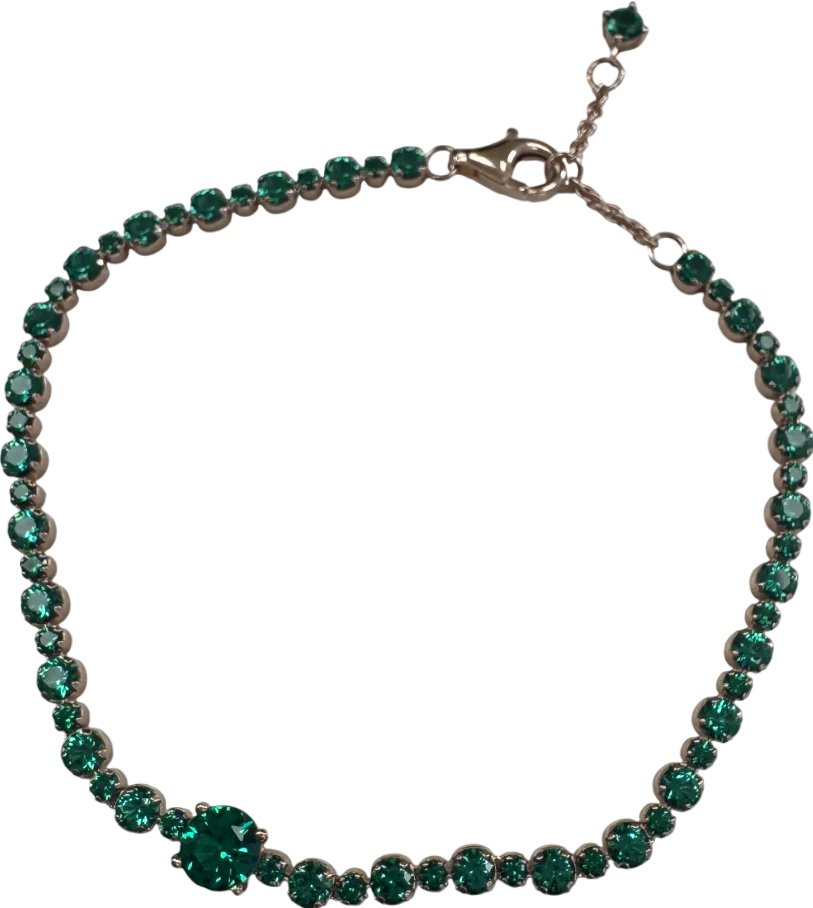 PANDO Sparkling Green Pav Tennis Bracelet One Size