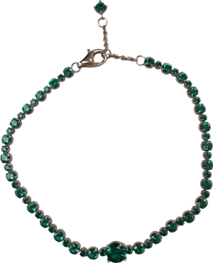 PANDO Sparkling Green Pav Tennis Bracelet One Size