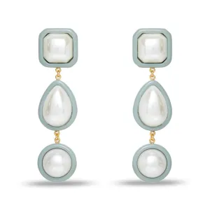 PEARL FOG RESIN PEARL LINEAR EARRINGS