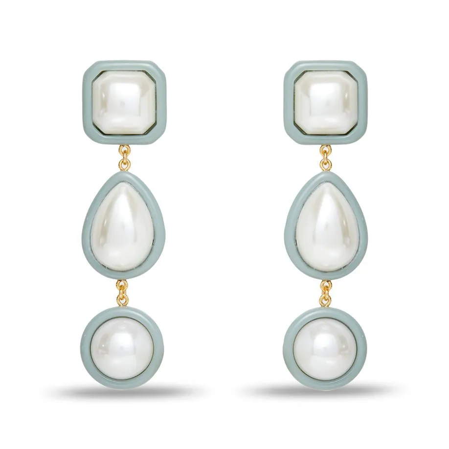 PEARL FOG RESIN PEARL LINEAR EARRINGS
