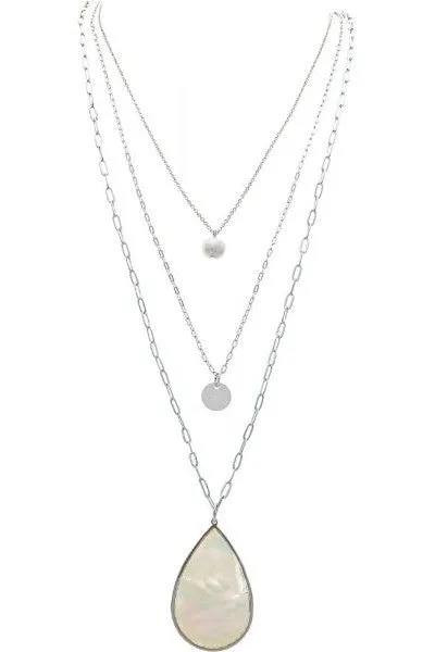 Rain Jewelry Collection Silver Shell Pearl Teardrop Earring