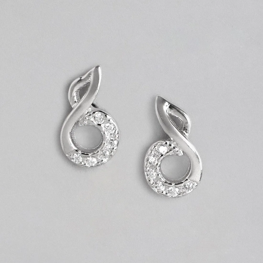 Timeless Elegance Rhodium-Plated CZ 925 Sterling Silver Earrings