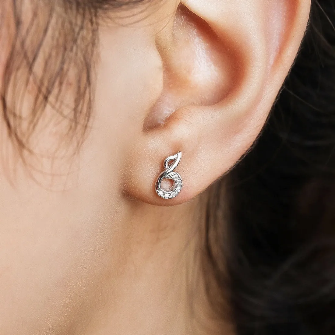 Timeless Elegance Rhodium-Plated CZ 925 Sterling Silver Earrings