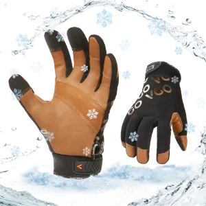 VGO 1/3 Pairs 4℉ or above 3M Thinsulate C100 Winter Warm Waterproof Light Duty Mechanic Glove, High Dexterity, Anti-abrasion, Rigger Glove (Brown, GA9603FW)