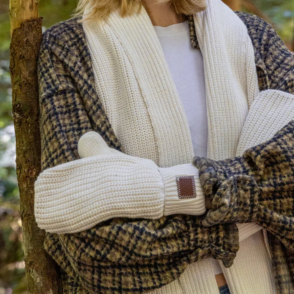 White Speckled Mittens L/XL